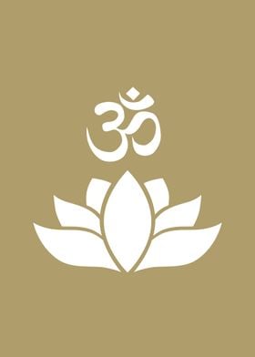 simple lotus flower with OM symbol