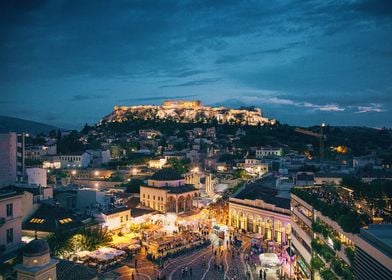 Athens Greece at Dusk