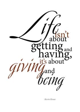 Life is giving