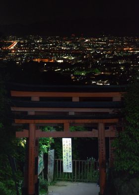 Kyoto at Night from Mt. Inari