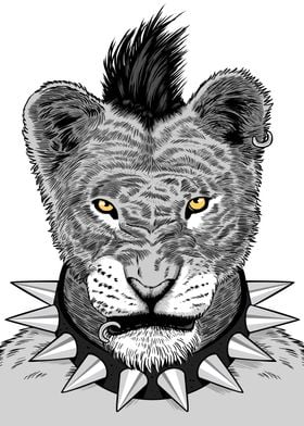 Lion punk crest