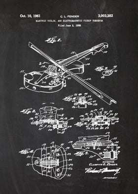 1958 Electric Violin - Patent Drawing
