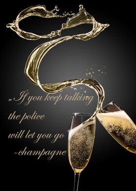 Funny champagne poster