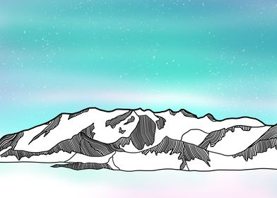 Vinson massif Antarctica landscape illustration 
