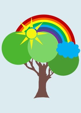 Rainbow and trees