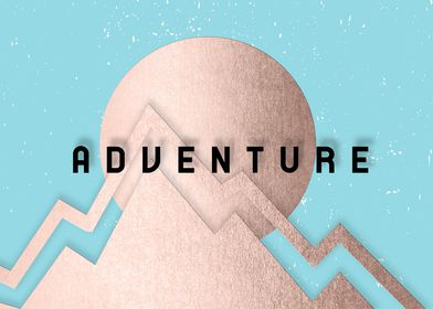 Rose Gold Adventure Mountain Typography 