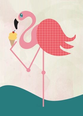 Flamingo has an ice cream
