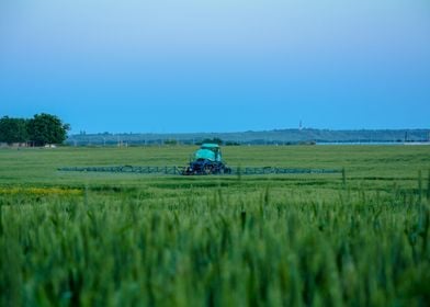 Tractor in field