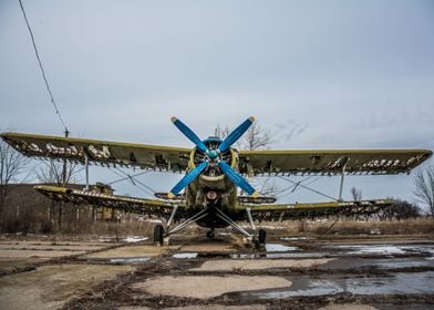 Green old airplane