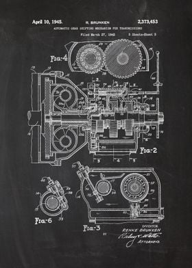 1942 Automatic Gear Shifting - Patent Drawing #2