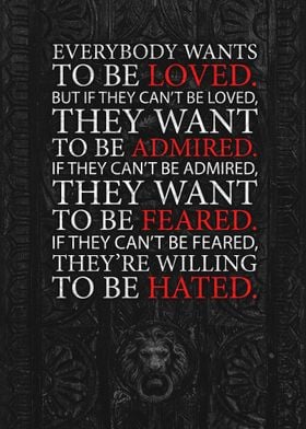 Loved,Admired,Feared,Hated