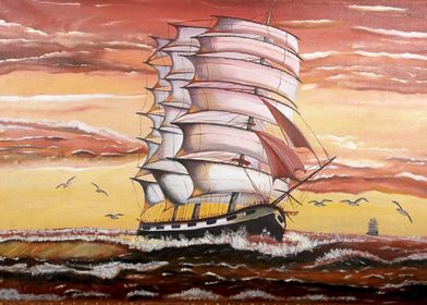 Old Sailing Ship Paintings