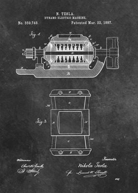 patent art Tesla 1887 Dyna