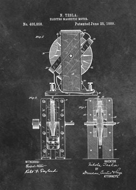 patent art Tesla Electro m