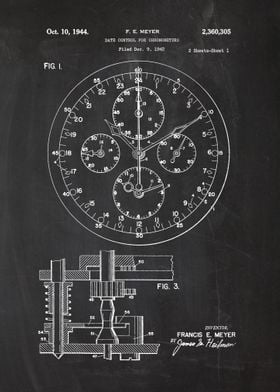 1942 Date Control for Chronometers -Patent Drawing