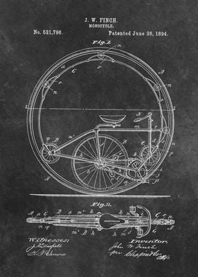 patent art Finch Monocycle