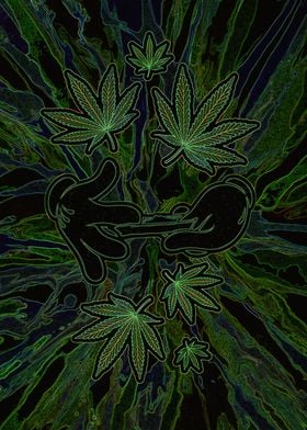 Weed psychedelic painting