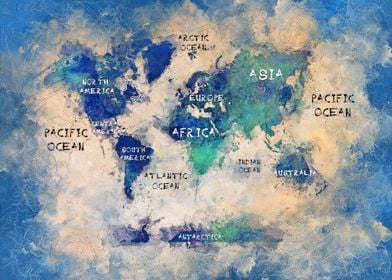 world map 1 watercolor