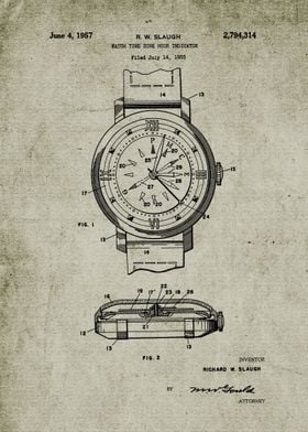 1955 Watch Time Zone Hour Indicator