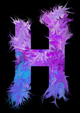 H  - pink, purple, blue