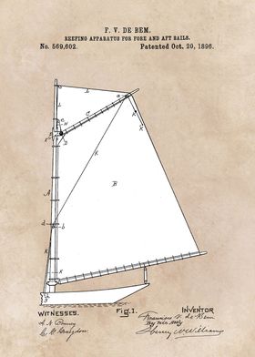 Bem 1896 reefing apparatus