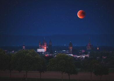 Blood Moon over Worms