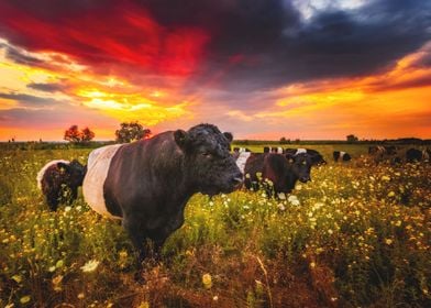 Cattle during Sunset