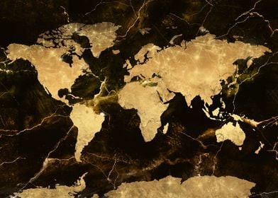 world map gold 4