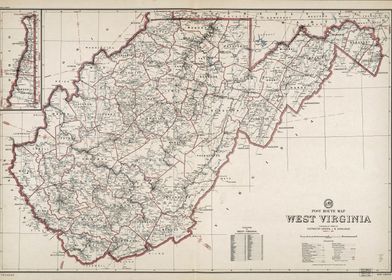 West Virginia Map (1950)