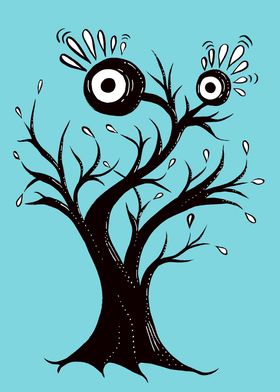 Funny Tree Monster Anxious