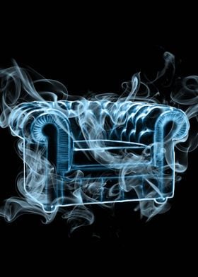 armchair blue smoke