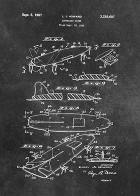 patent Howard 1967 Surfboa