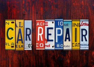 Car Repair Lettering Sign