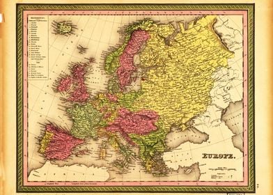 Map of Europe (1849)