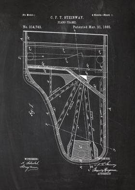 1885 Piano Frame - Patent