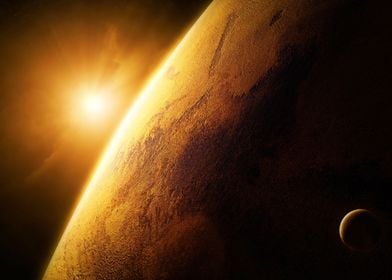 Planet Mars Sunrise