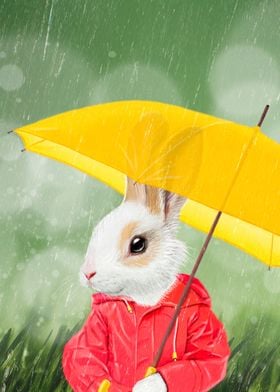 It's raining, little bunny