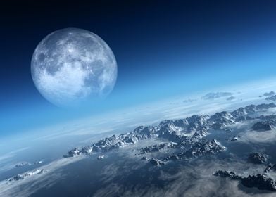 earth moon from space