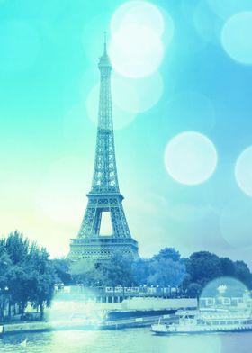 Romantic Paris Aqua' Poster by 2sweet4wordsDesigns | Displate