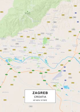 Zagreb map