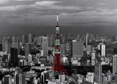 Tokyo tower BW