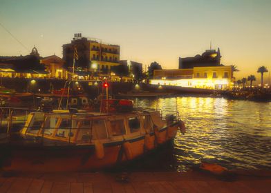 Spetses port by night