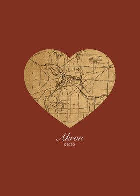 I Heart Akron Ohio Map