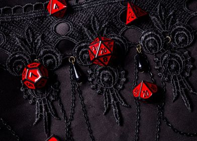 Red Dice on Black Lace