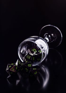 Metal Dice in Glass VII