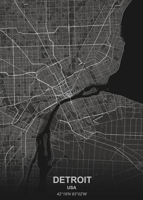 Detroit city map