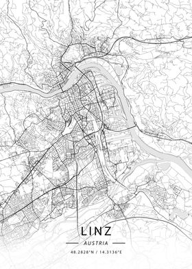 'Linz, Austria' Poster by Designer Map Art | Displate