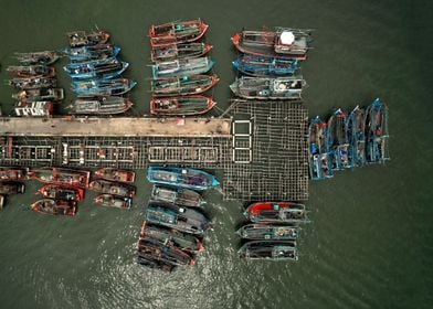 Drone view above water