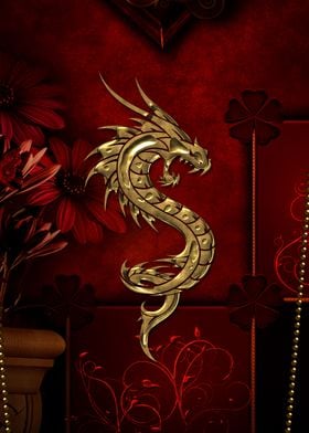 Golden chinese dragon