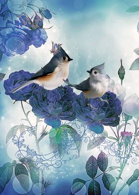 Flowers with birds